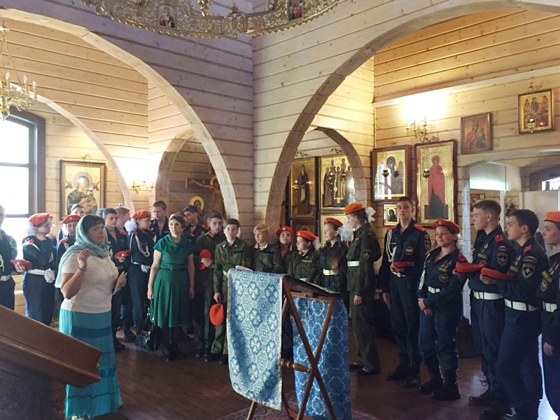 Строящийся храмовый комплекс в честь прав. Симеона Верхотурского в Марьине посетили учащиеся кадетских классов ГБОУ Школа № 491 г. Москвы