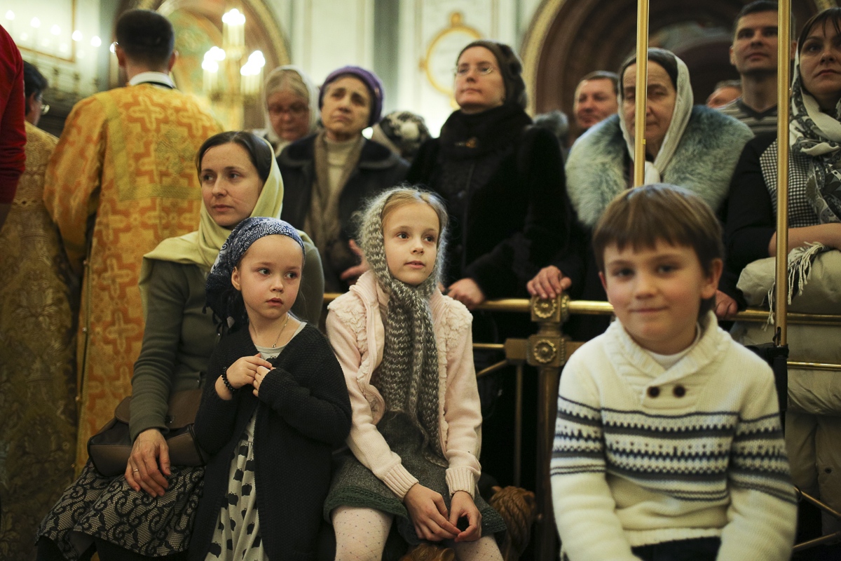 Детская божественная литургия в храме Христа Спасителя